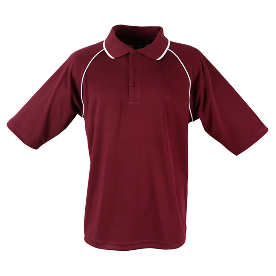 Maroon+White | Shop Quick Dry  Blank Sports Polo Shirts Online