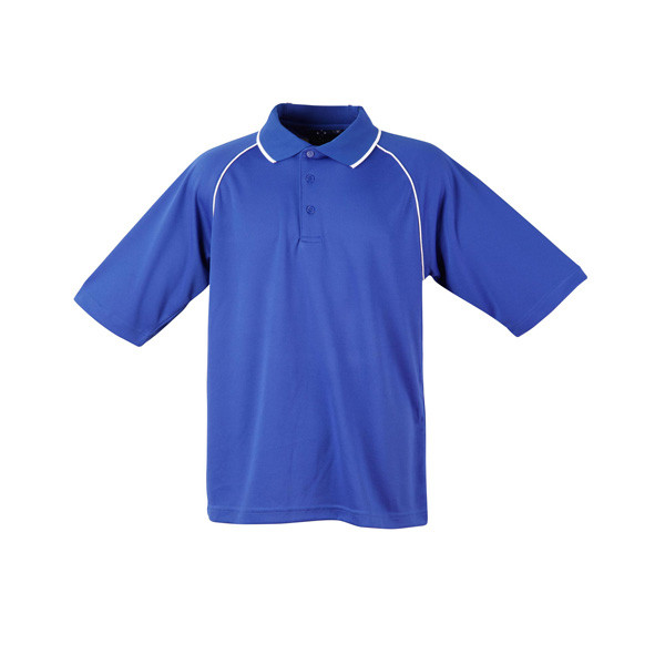 Royal+White Arlo Men's Cooldry Contrast Piping Raglan Polo Shirt, a moisture-wicking and quick-drying athletic top ideal for team uniforms, sports, or corporate wear.