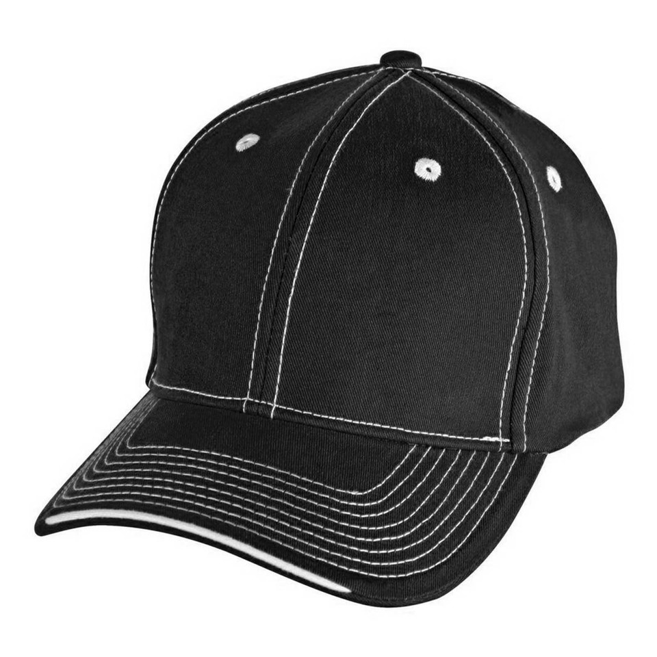 Black+White | Cotton Twill Contrast Stitching Cap Black+White | Cotton Twill Contrast Stitching Cap