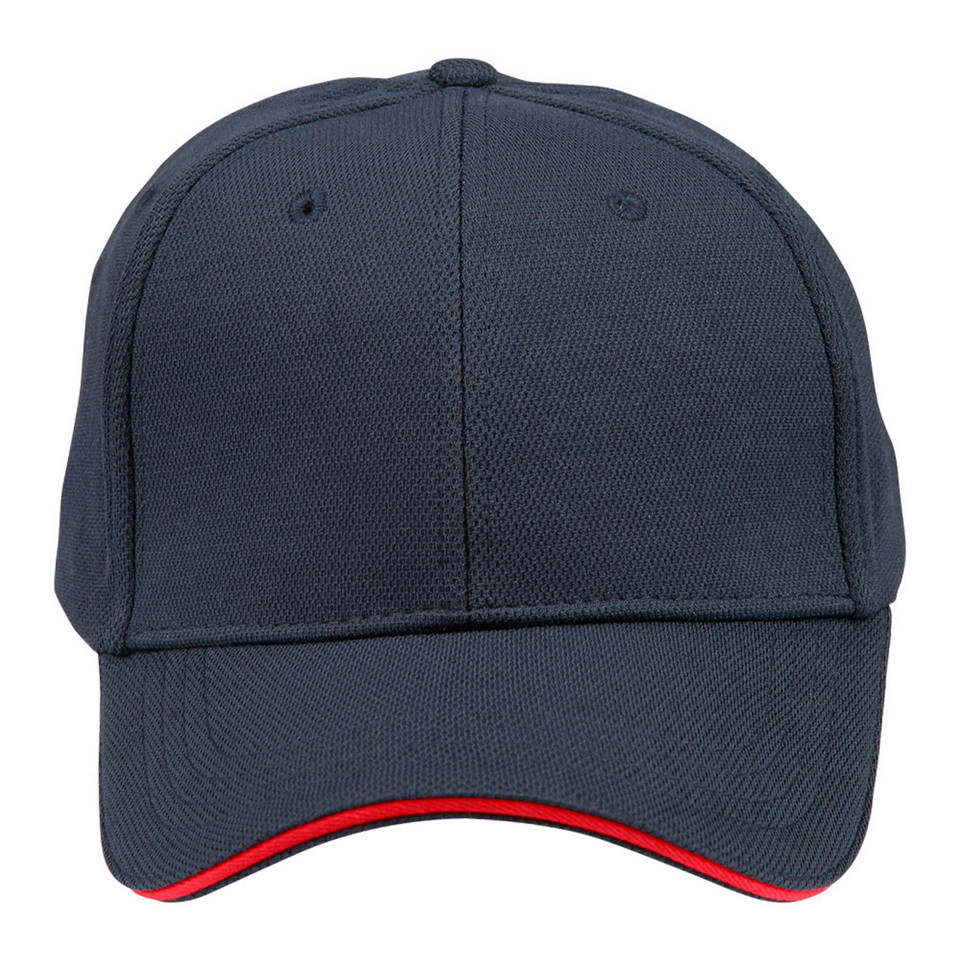Navy+Red | Pique Mesh Sandwich Peak Baseball Cap