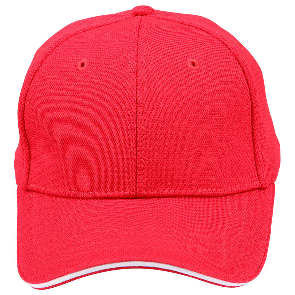 Red +White | Shop Pique Mesh Sandwich Peak Baseball Cap