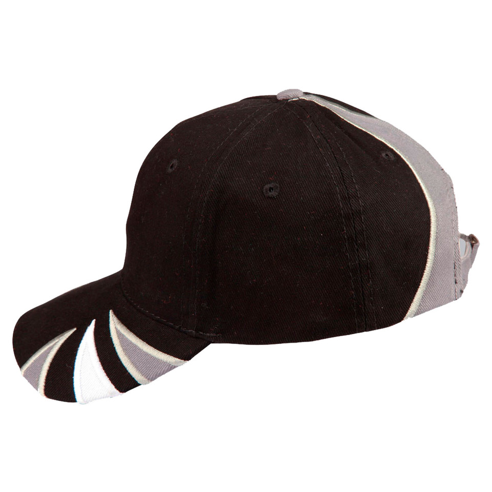 Black+White+Grey | Contrast Tri Colours Cotton Baseball Cap