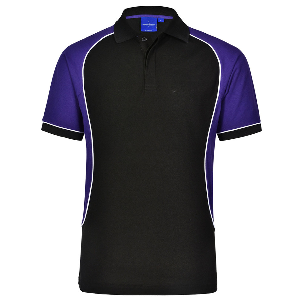 Black+White+Purple | Bulk Buy Kids Sports Polo Shirts Online