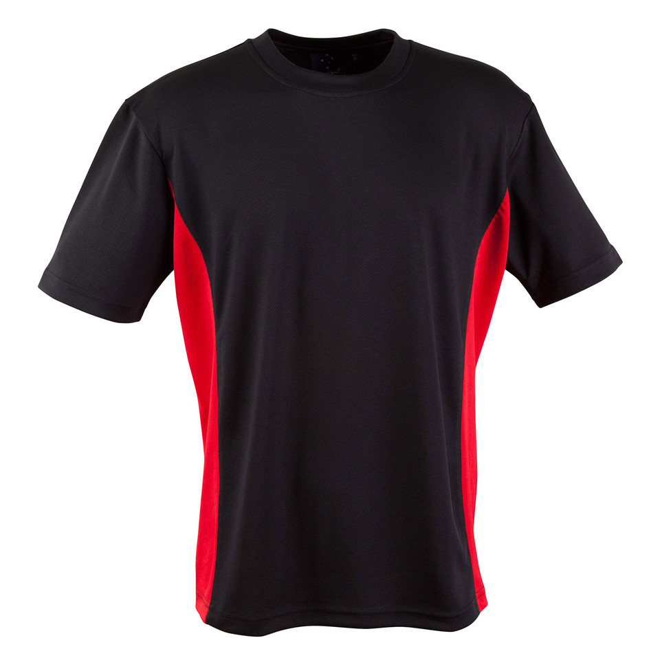 Black+Red | Bulk Buy Quick Dry Mesh Contrast Tee Online