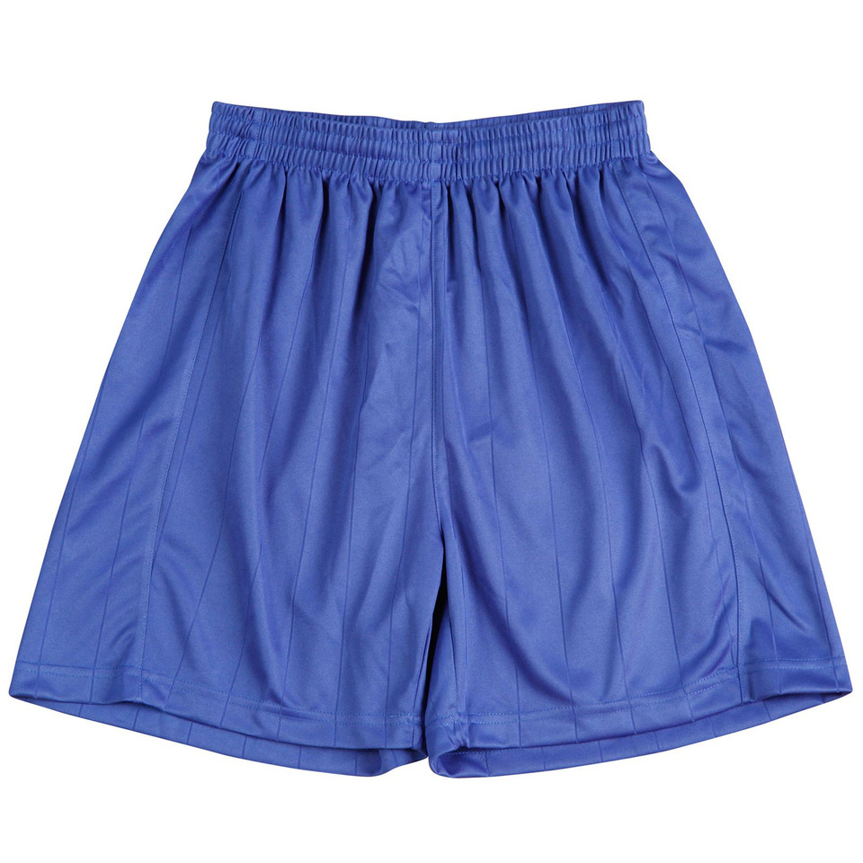 Royal blue CoolDry soccer shorts with elasticated waistband and side panels