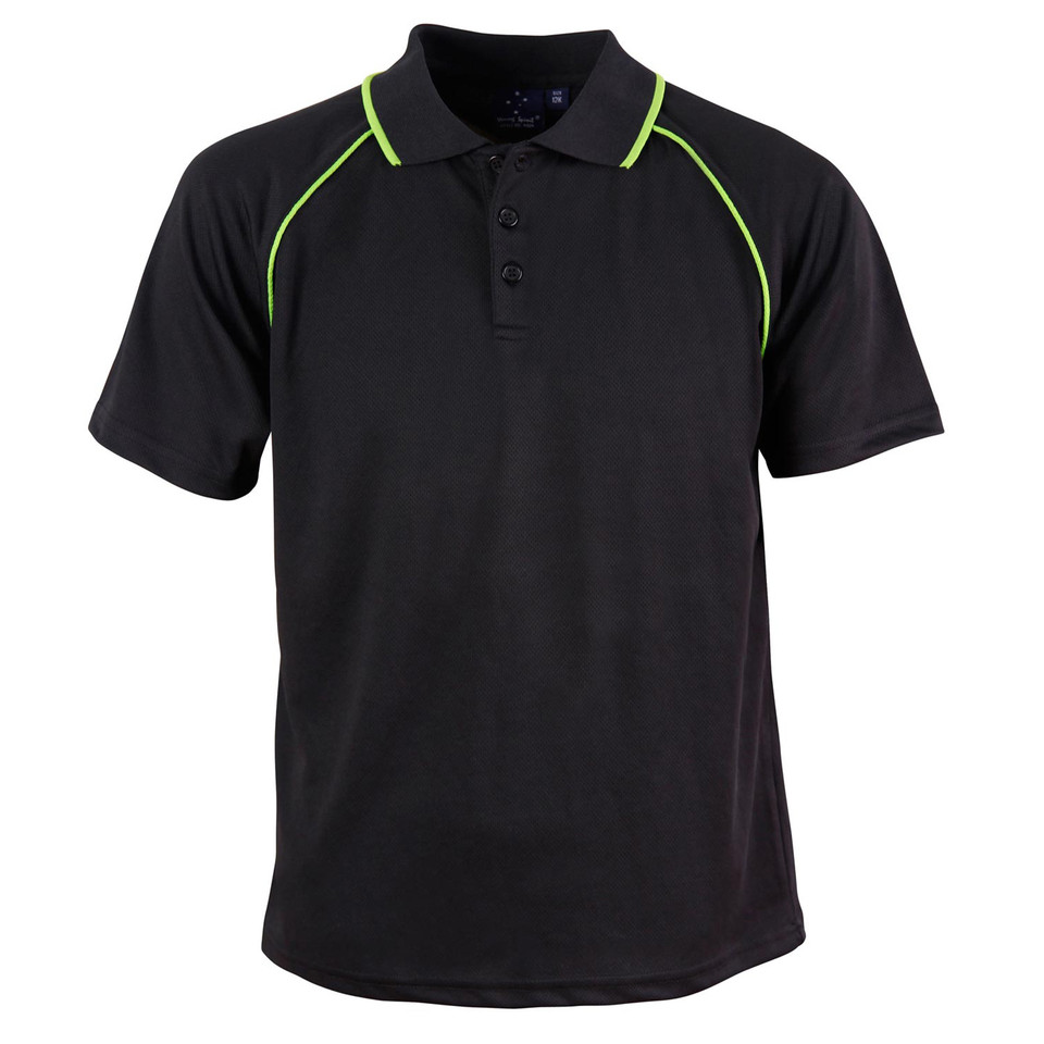 Black+Lime | Shop Kids Cooldry Contrast Plain Raglan Polo Black+Lime | Shop Kids Cooldry Contrast Plain Raglan Polo