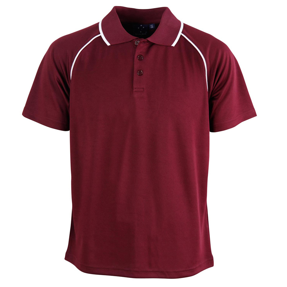 Maroon+White | Kids Cooldry Contrast Blank Raglan Polo Maroon+White | Kids Cooldry Contrast Blank Raglan Polo