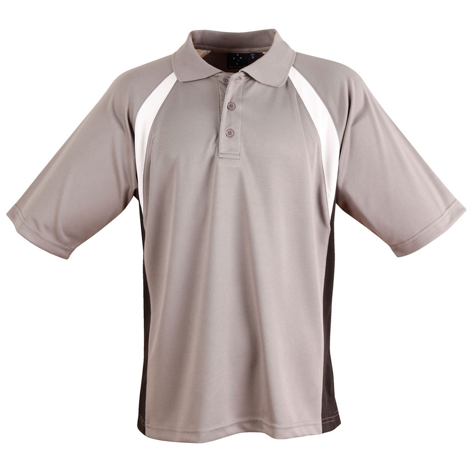 Grey+White+Black | Bulk Buy Plain Mens Teamwear Active Contrast Polo Shirts Grey+White+Black | Bulk Buy Plain Mens Teamwear Active Contrast Polo Shirts