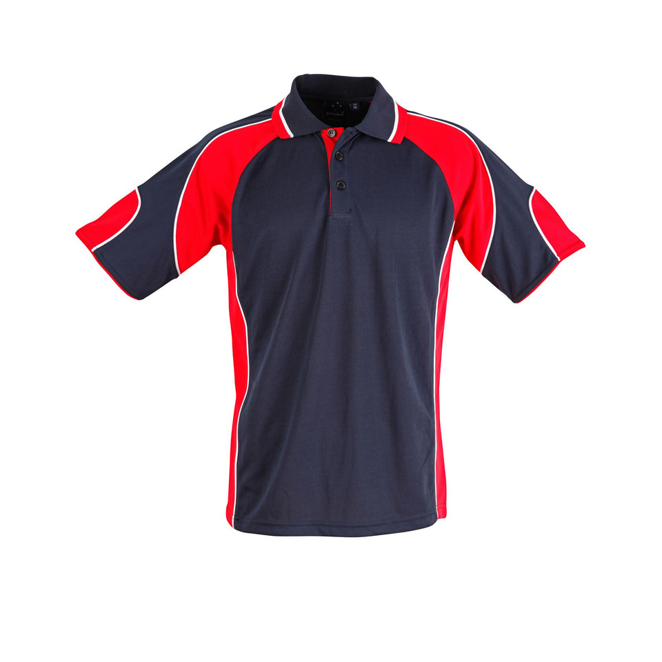 Navy+Red| Kids CoolDry Contrast Sports Polo with Sleeve Panels Navy+Red| Kids CoolDry Contrast Sports Polo with Sleeve Panels