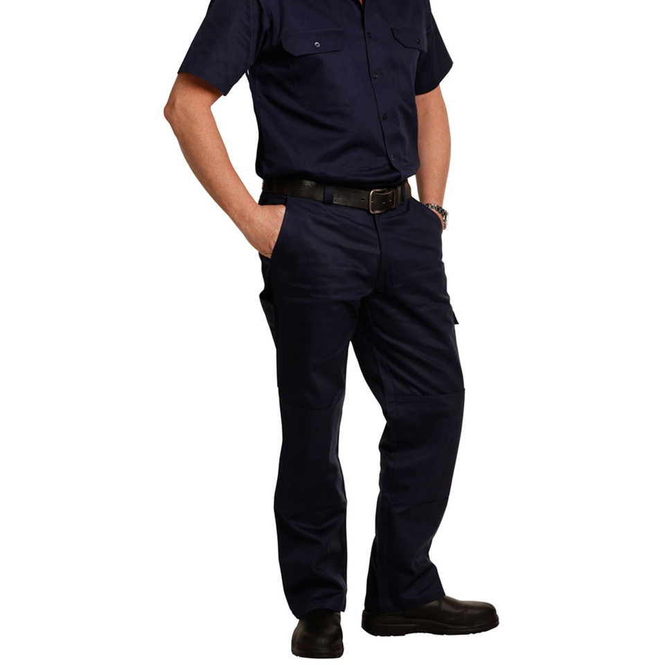 Mens Heavy Cotton Pre-shrunk Cargo Pants with Knee Pads Provision