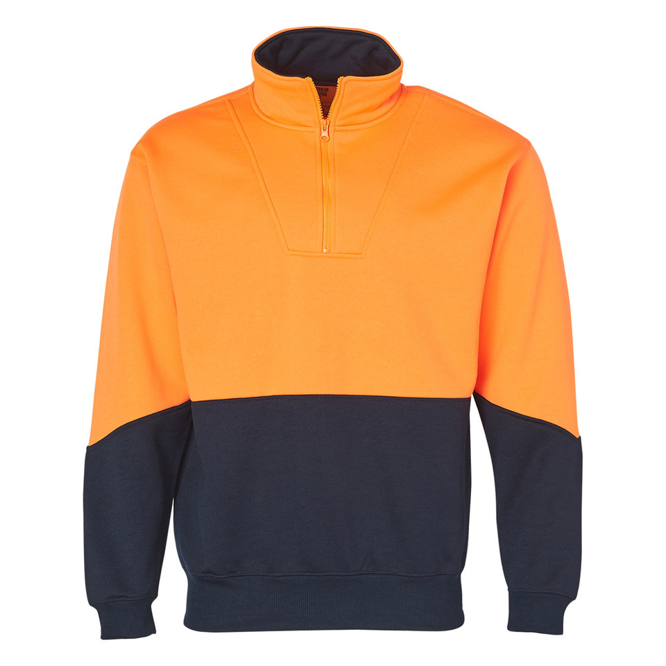 Orange | Hi-Vis Long Sleeve Fleece Collared Sweater Orange | Hi-Vis Long Sleeve Fleece Collared Sweater