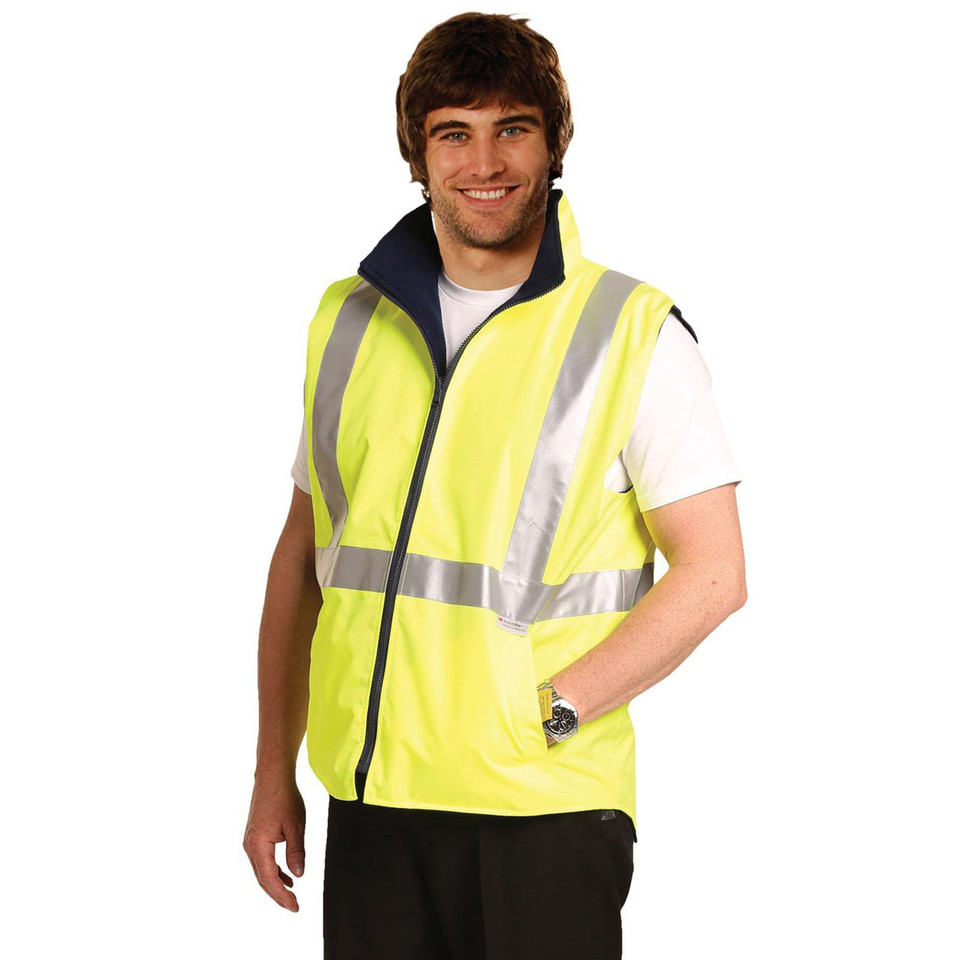 Mens HI-VIS Two Tone Reversible Vest with 3M Tapes