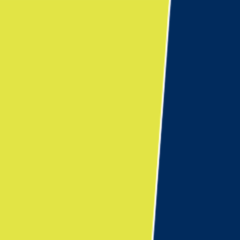 Hi-vis yellow and navy reversible safety jacket with white reflective 3M tape and contrasting colour panels