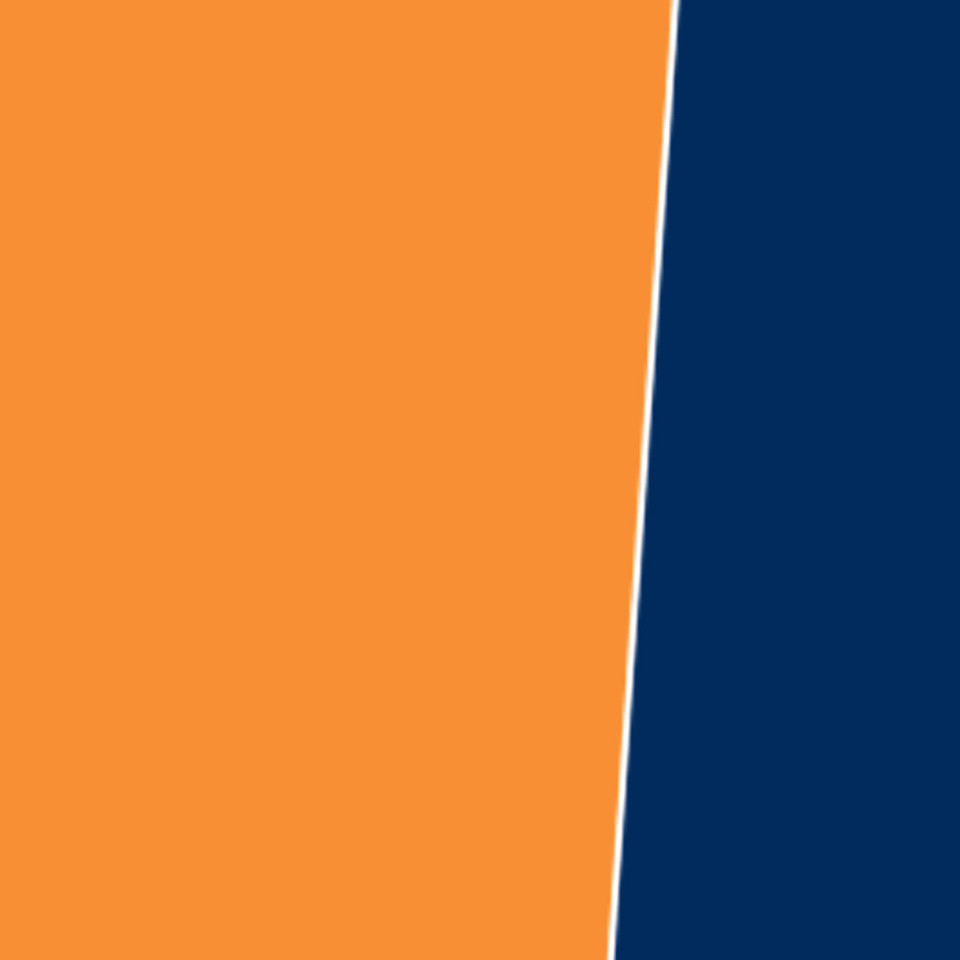 Hi-vis orange jacket with navy blue contrast panel and white reflective 3M tape trim