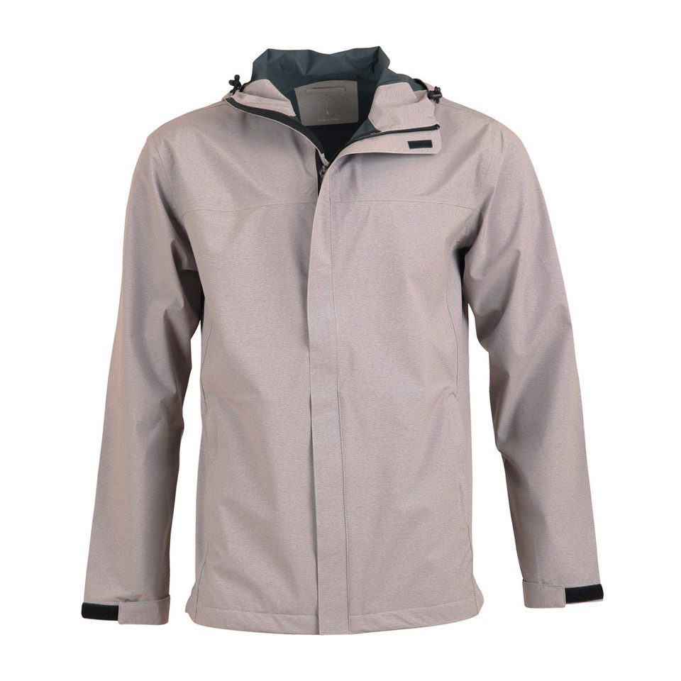 Stone AZURE Men's Waterproof Performance Jacket in black, featuring a seam-sealed construction, breathable mesh lining, and adjustable hood for total rain protection during outdoor activities.