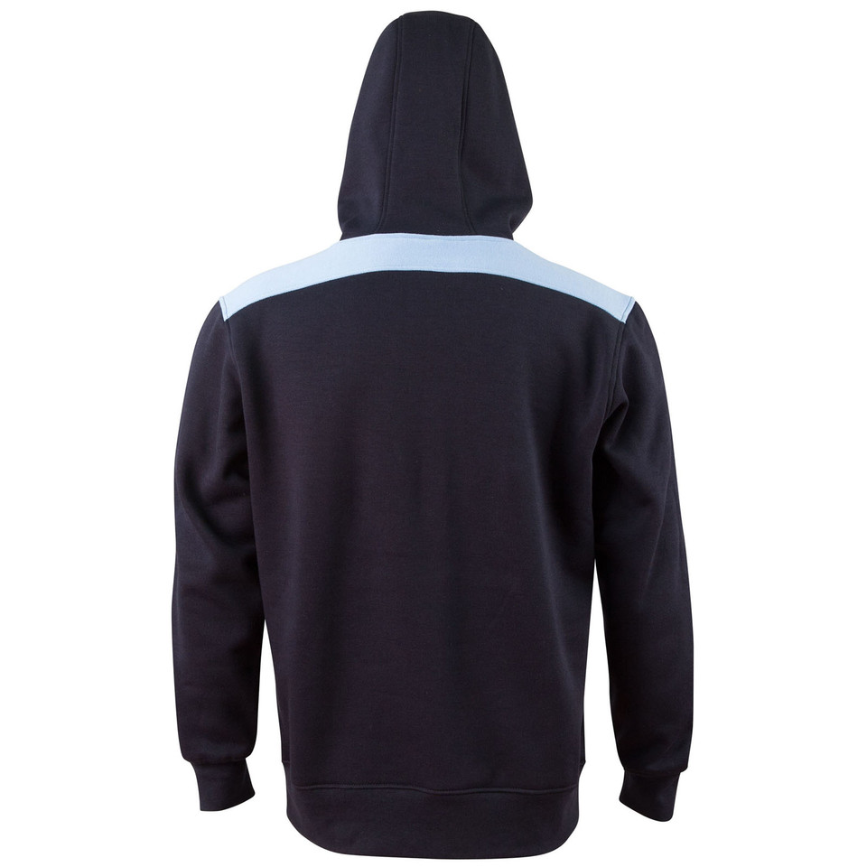 Navy+Sky Cosmic Kids Contrast Fleece Hoodie Jumper, a warm pullover sweatshirt with contrasting hood and drawstrings, ideal for school or casual wear.