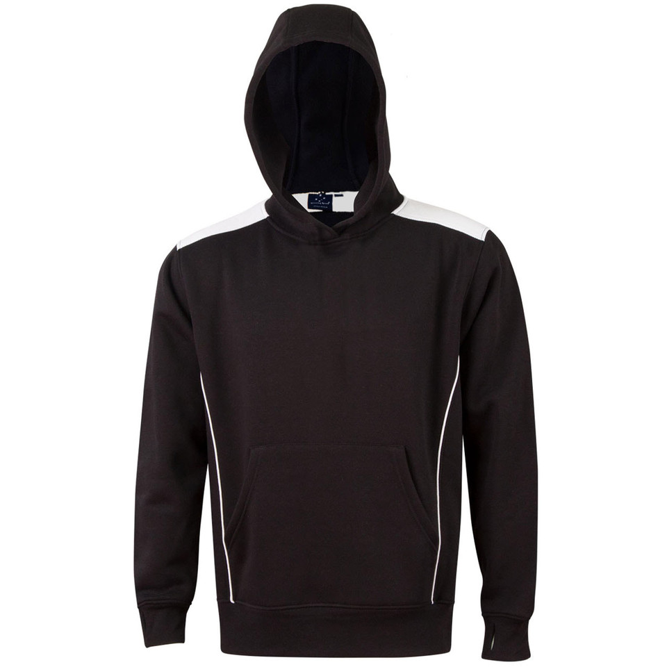 Black+White Cosmic Kids Contrast Fleece Hoodie Jumper, a warm pullover sweatshirt with contrasting hood and drawstrings, ideal for school or casual wear.