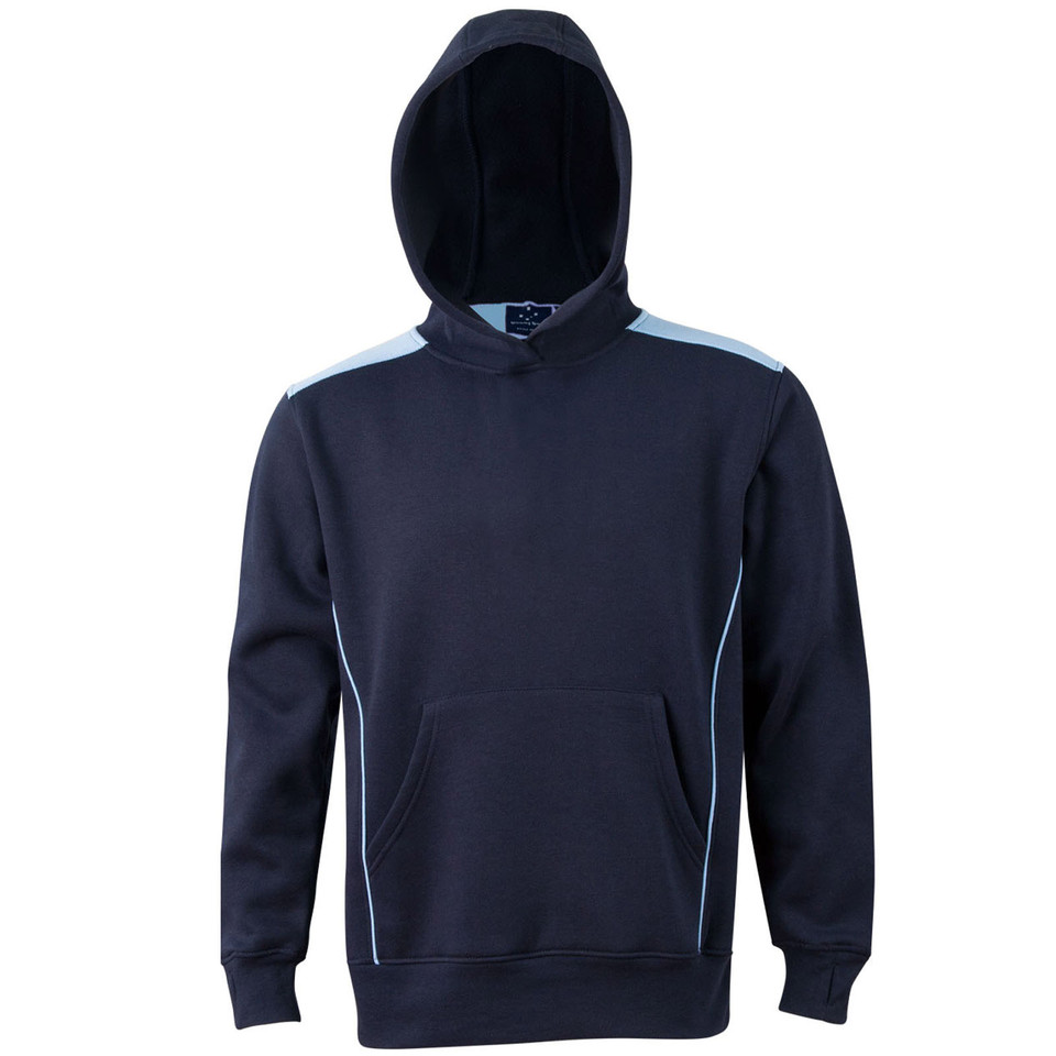 Navy+Sky Cosmic Kids Contrast Fleece Hoodie Jumper, a warm pullover sweatshirt with contrasting hood and drawstrings, ideal for school or casual wear.