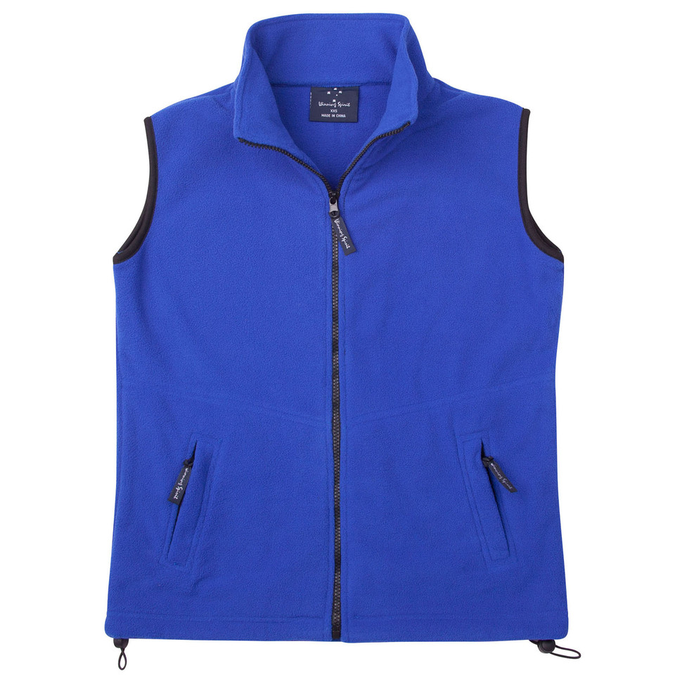 FREEDOM unisex anti-pill polar fleece vest (320gsm), featuring a full zip and side pockets for warm, windproof layering and winter workwear-Royal