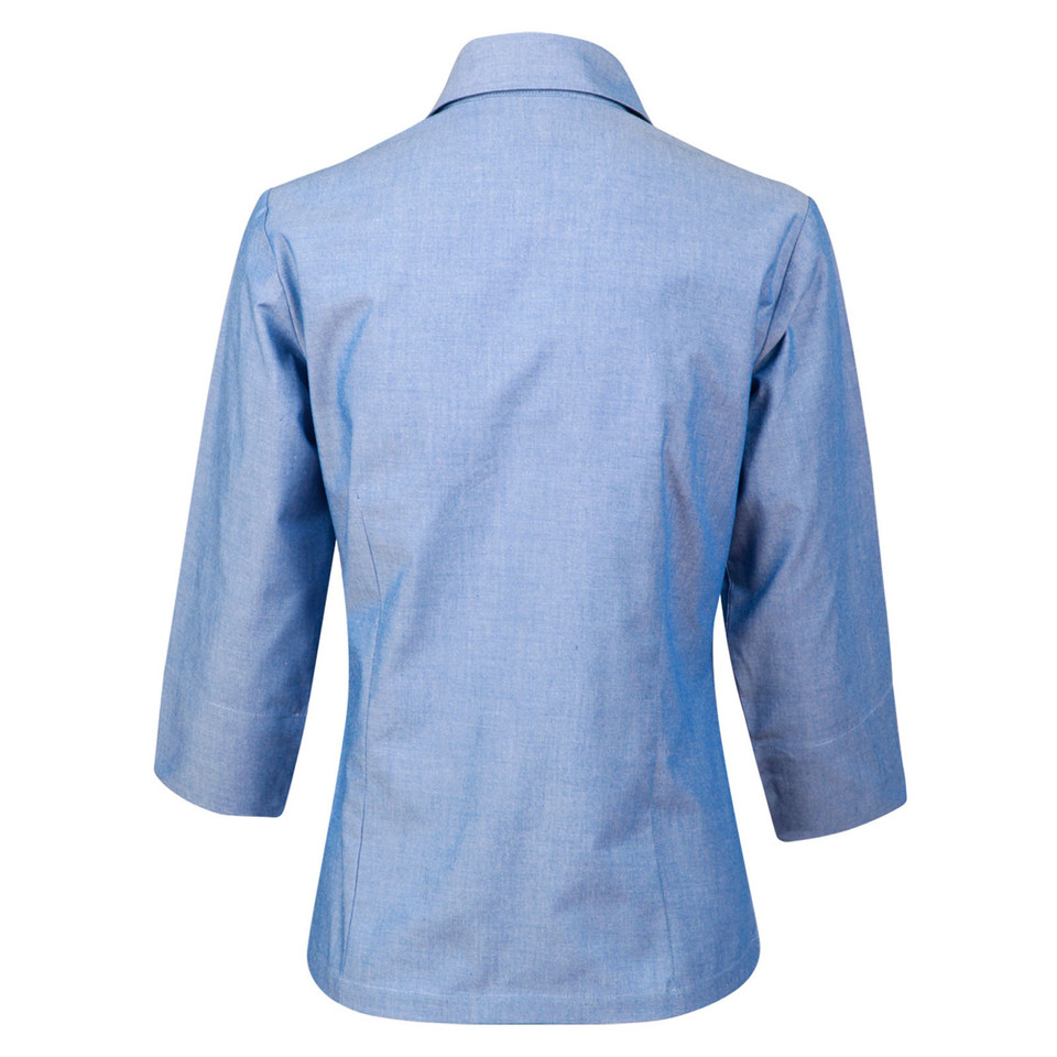 Bulk Discount Ladies Plain Chambray 3/4 Sleeve Shirts Online