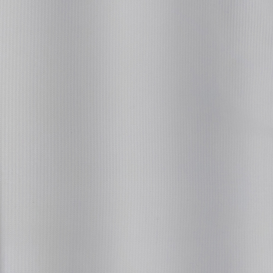 Close-up of silver-grey dobby self-stripe fabric texture on a ladies long sleeve shirt