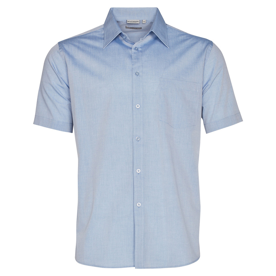 Bulk Buy Mens Fine Chambray Short Sleeve Shirt