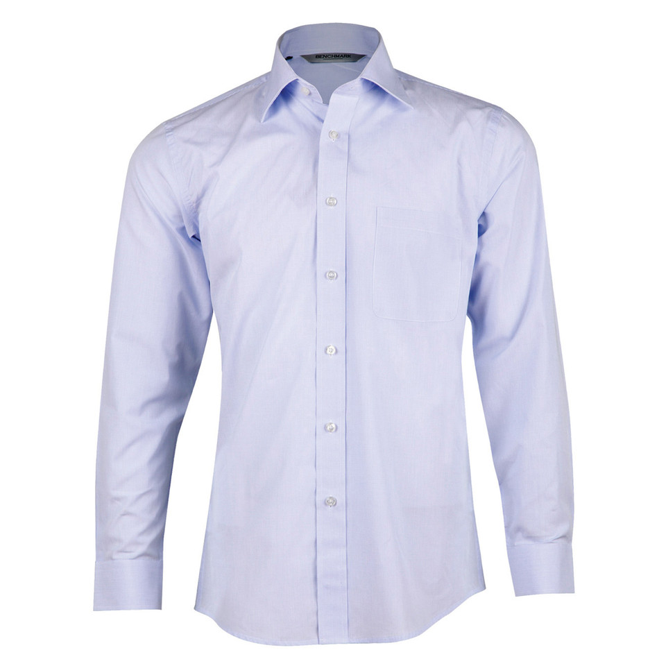 Pale Blue Quality Mens Mini Check Premium Cotton Shirt | Long Sleeve Pale Blue Quality Mens Mini Check Premium Cotton Shirt | Long Sleeve