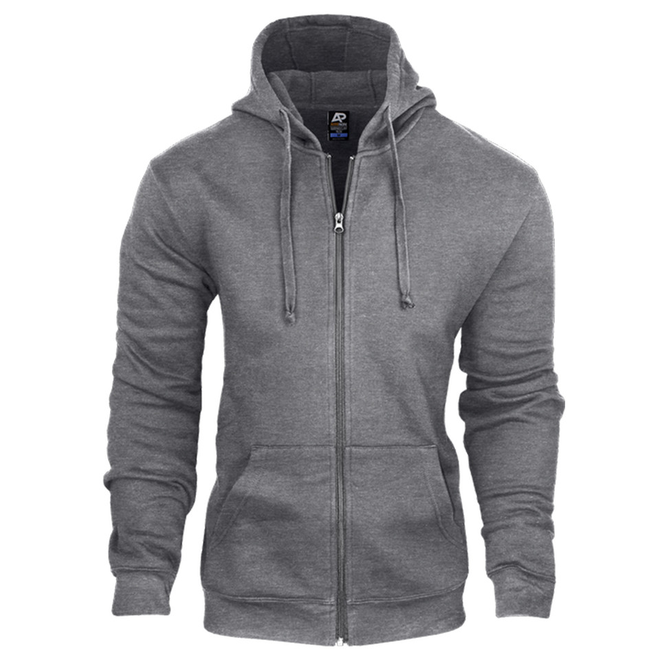 Grey Charcoal | Shop Plain Mens Fleecy Hoodie Jacket 