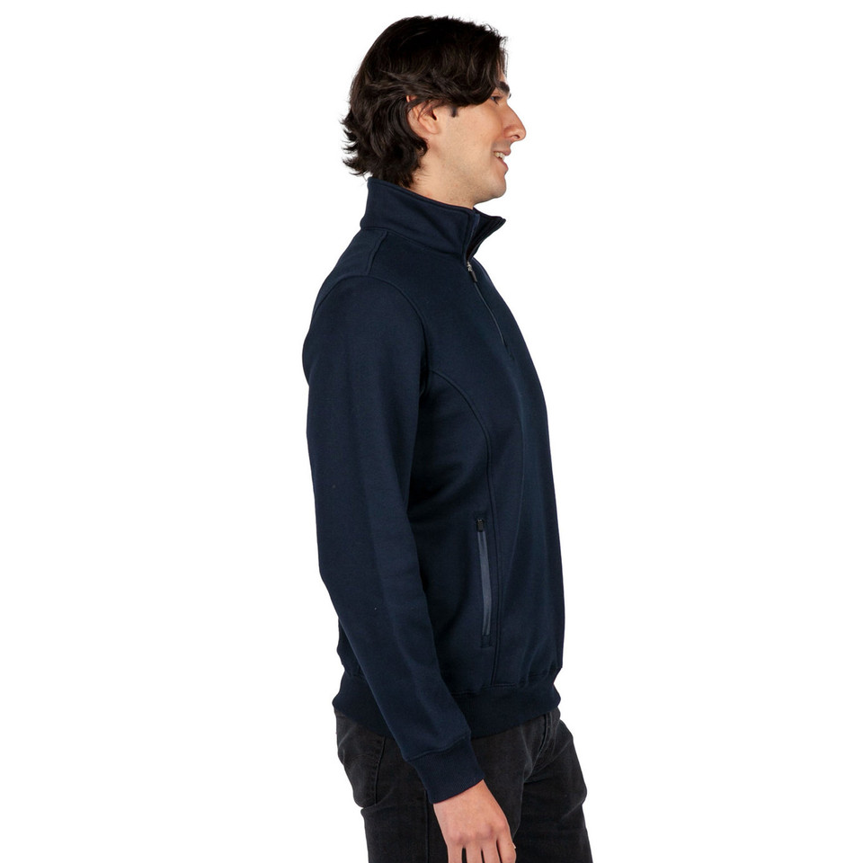 Sage Men's Half Zip Fleecy Pullover Sweater, a warm and comfortable jumper ideal for casual wear, work, or layering.