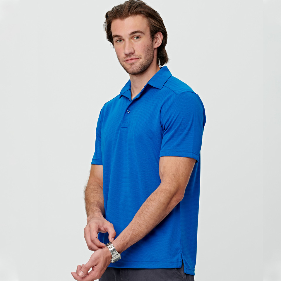 Plain Blaine men's short sleeve polo shirt made from bamboo charcoal eco-friendly fabric, featuring moisture-wicking, breathability, and a silky soft texture.