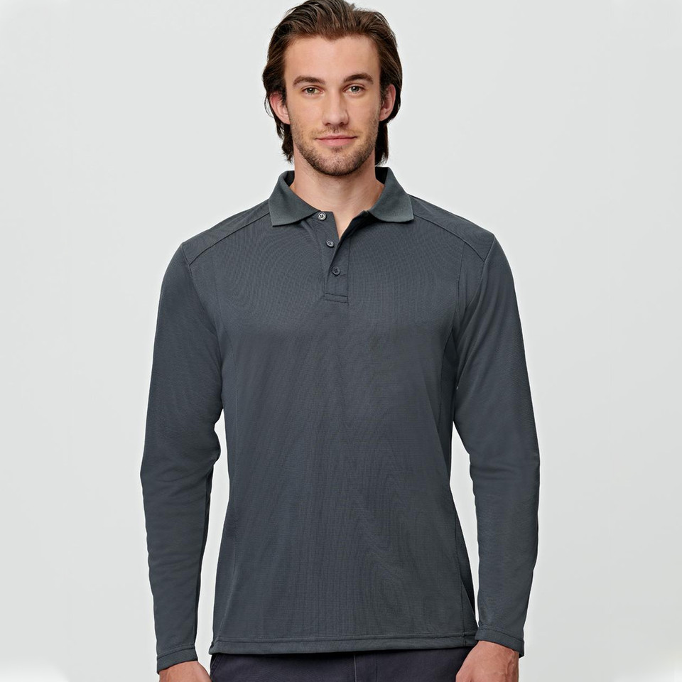 Shop Mens Bamboo Eco Long Sleeve Polo Shirts Online