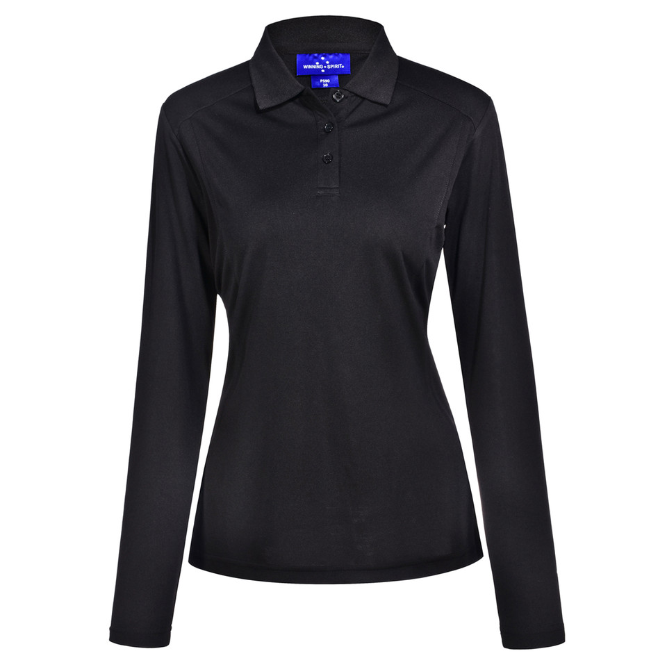 Black | Shop Plain WomensBamboo Eco Polo Shirts Online