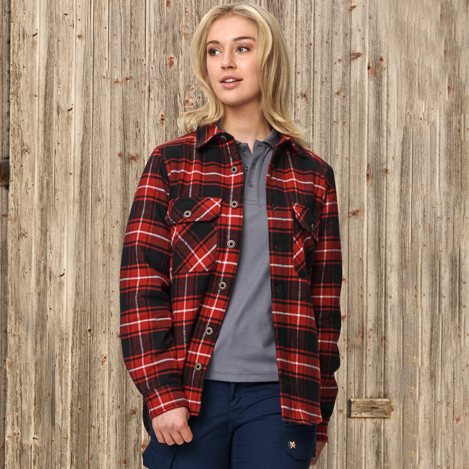 FALL Unisex Quilted Flannel Shirt Jacket featuring a soft cotton outer, warm diamond-quilted interior lining, and classic button-down front for winter layering and outdoor work.