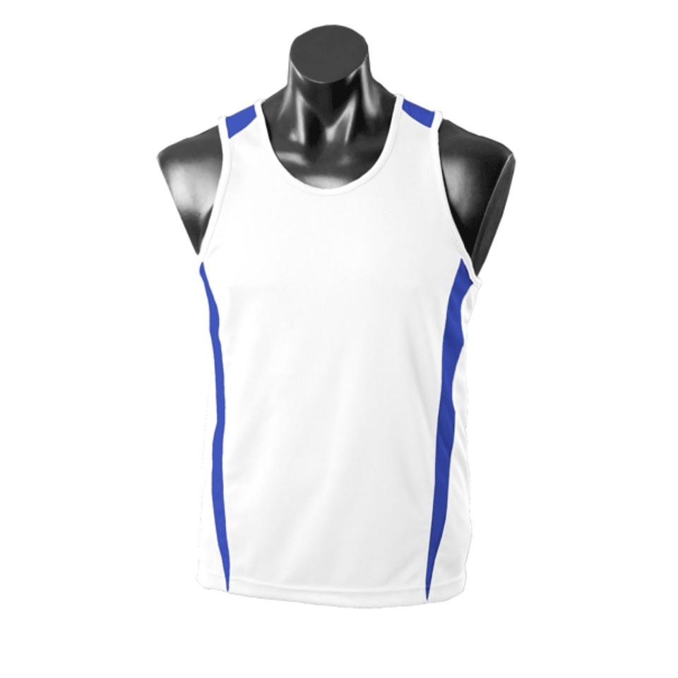 White+Royal | Buy Mens Contrast Active Team Singlet White+Royal | Buy Mens Contrast Active Team Singlet