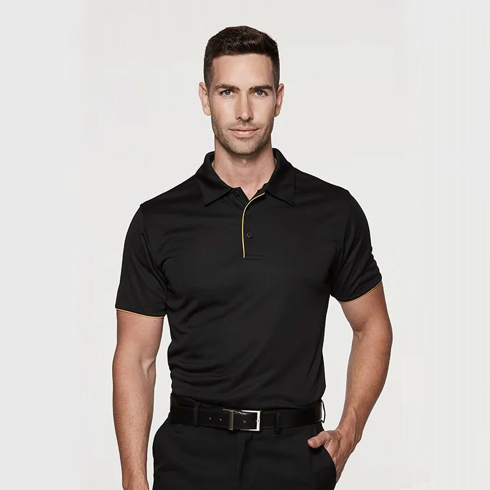 Yara Men's Contrast Piping Driwear Polo Shirt, a quick-dry, moisture-wicking performance top ideal for golf, team uniforms, or corporate wear.