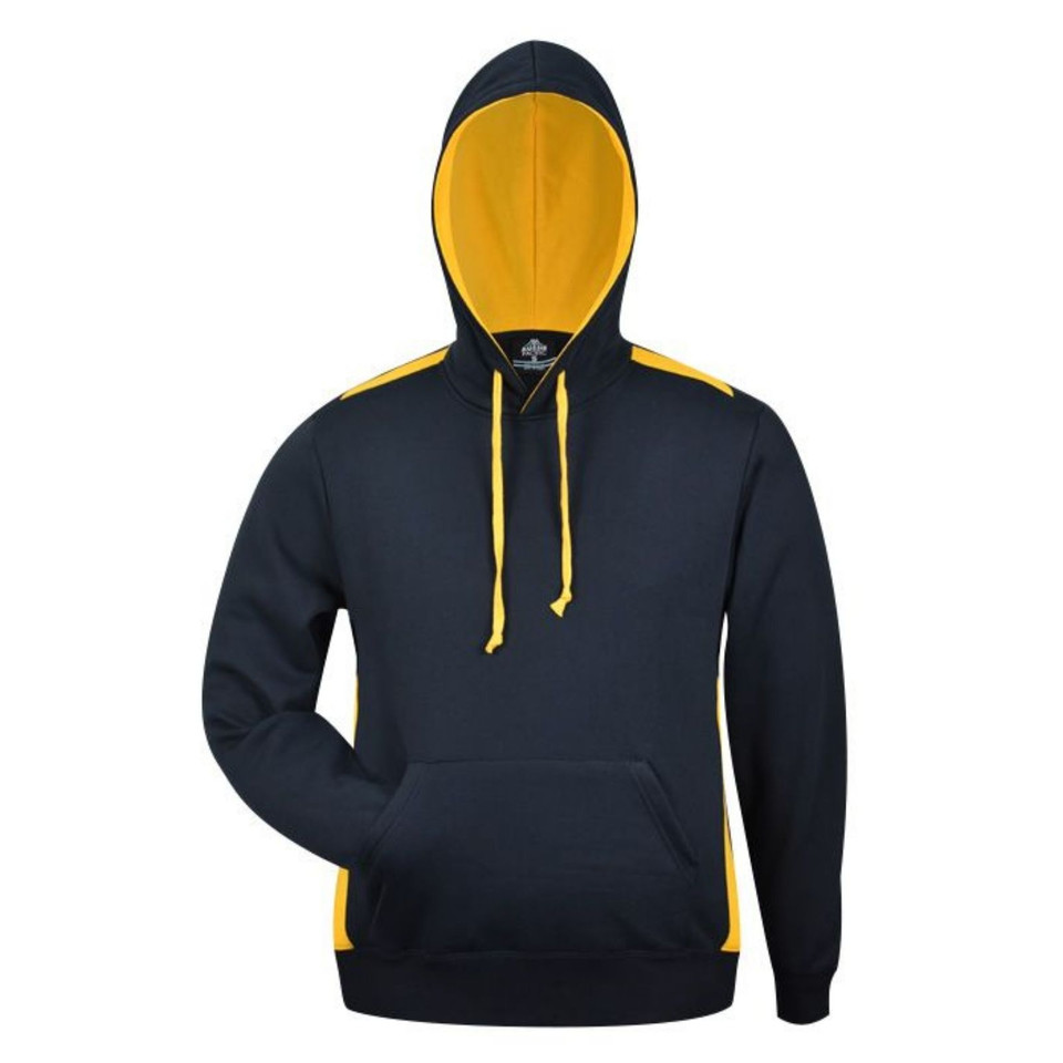 Navy+Gold | Bulk Discount Plain Mens Contrast Fleece Hoodie