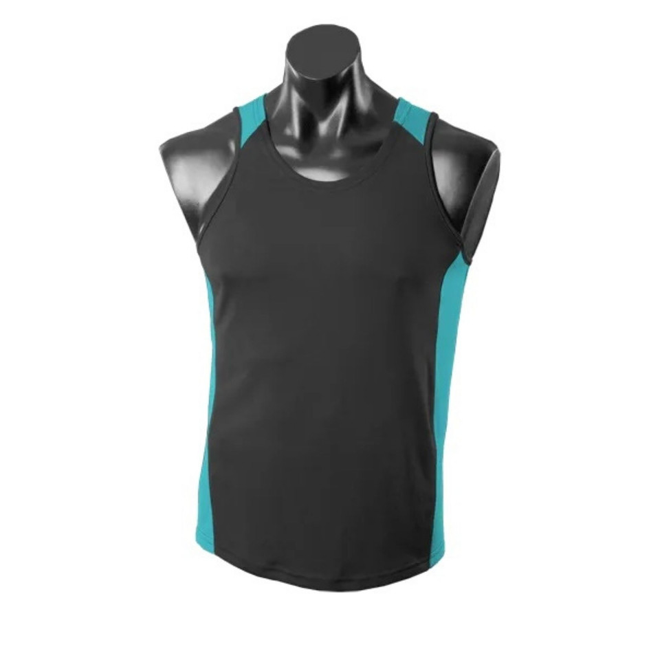 Black+ Teal | Shop Childrens Contrast Sports Team Singlets