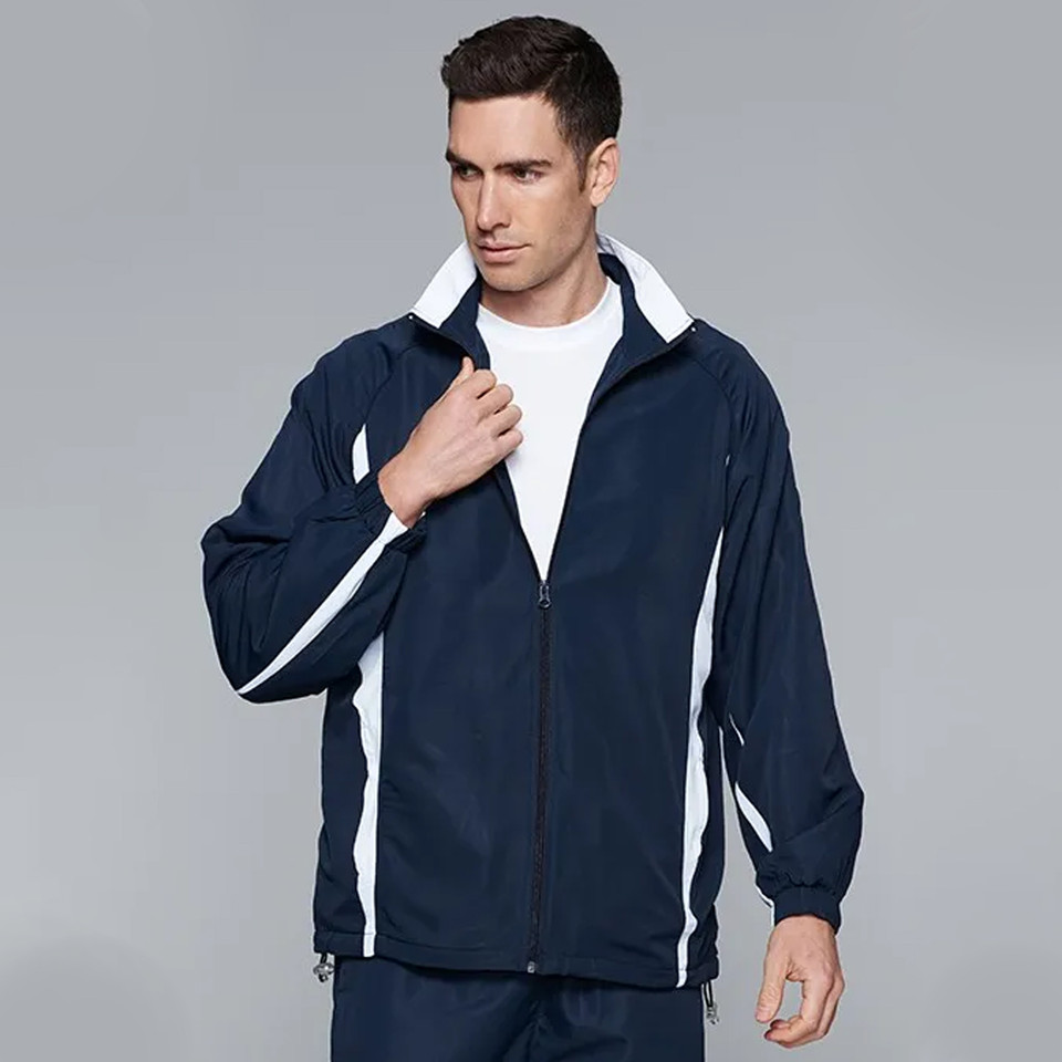 Eureka Men's Sports Polyester Silk Tracktop Jacket, a smooth, moisture-wicking athletic jacket ideal for warm-ups, training, or casual sportswear.