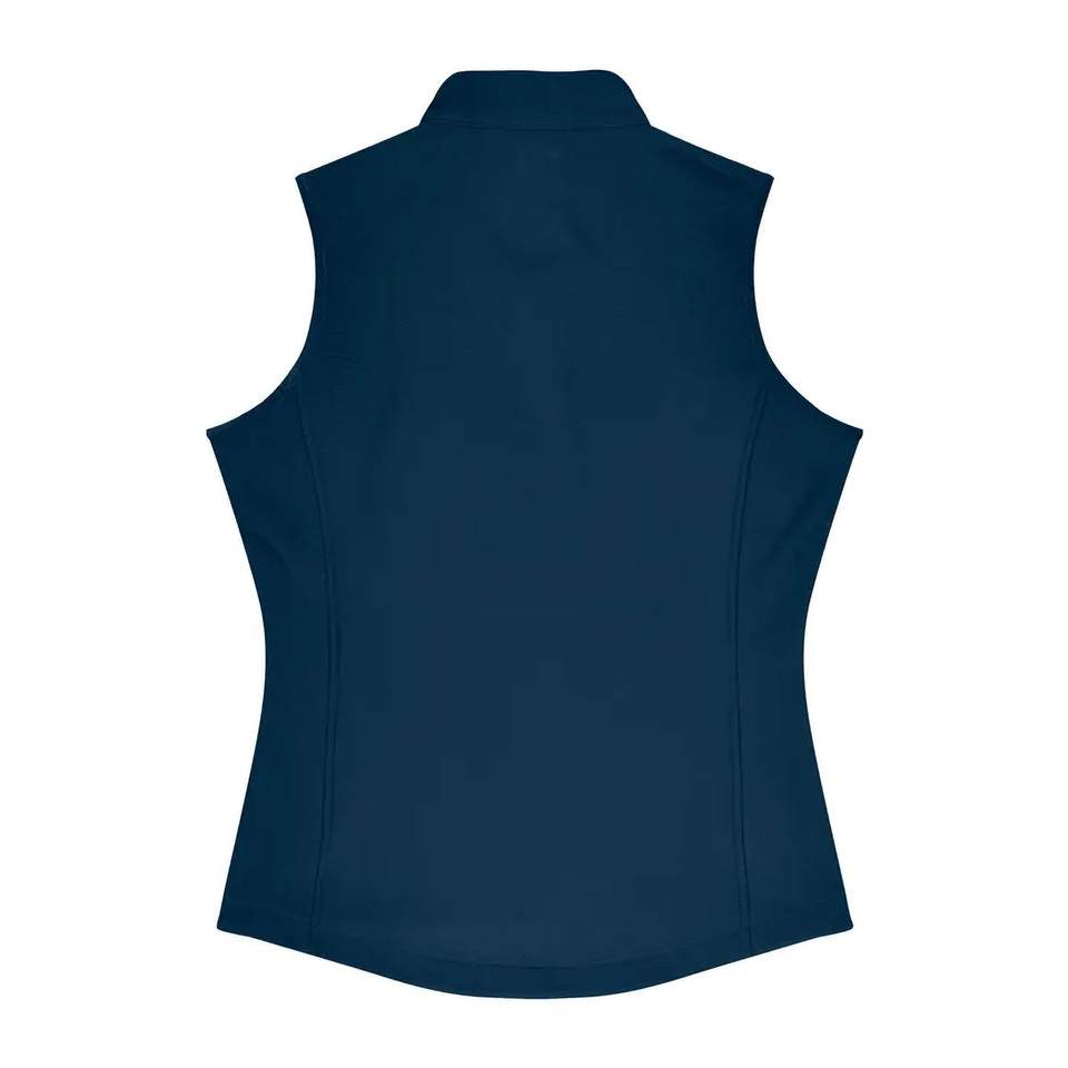 Selwyn Ladies 2 Layer Performance Softshell Vest, a lightweight, wind-resistant, and water-repellent waistcoat suitable for corporate or outdoor use.