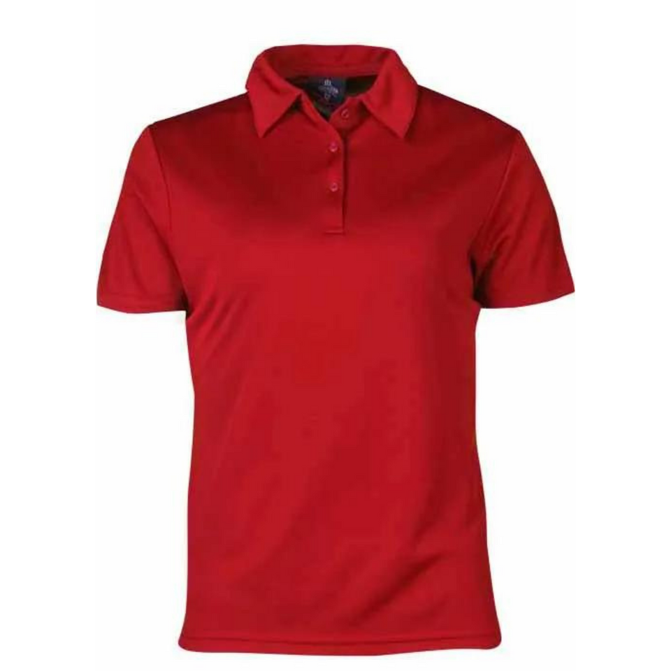 Red Badger Ladies Easy Care Driwear Mini Waffle Polo Shirt, a quick-dry, breathable top with a textured weave, ideal for corporate or uniform wear.