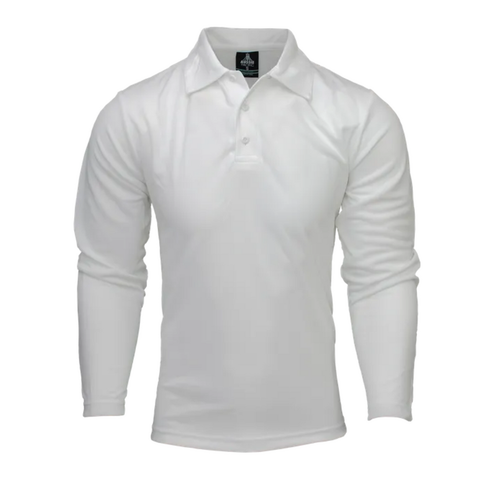 Plain White | Bulk Buy Children Long Sleeve Polo Shirts Online