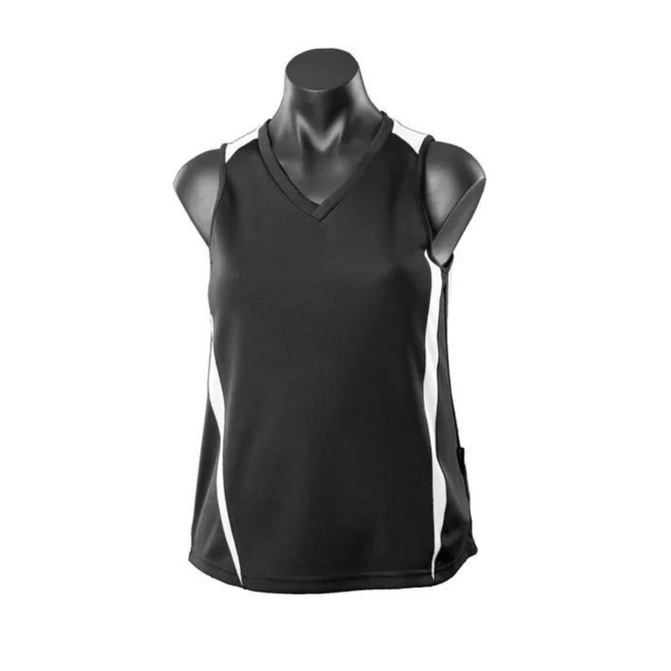 Black+White | Shop Ladies Contrast Mini-Waffle Sport Singlets