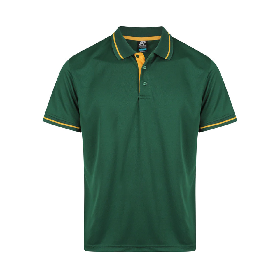 Bottle+Gold Cottesloe Men's Contrast Polo Shirt, a durable cotton polo with contrasting collar and cuffs, perfect for corporate uniforms or casual wear.