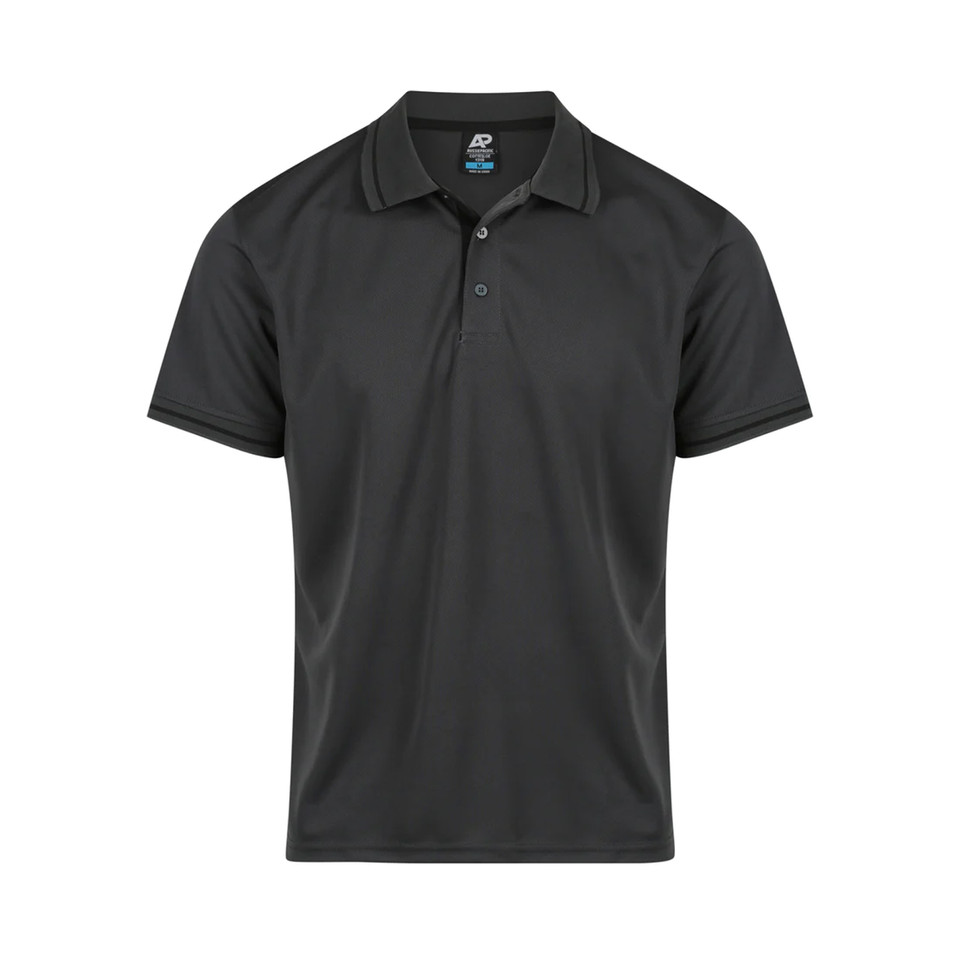 Slate Black Cottesloe Men's Contrast Polo Shirt, a durable cotton polo with contrasting collar and cuffs, perfect for corporate uniforms or casual wear.