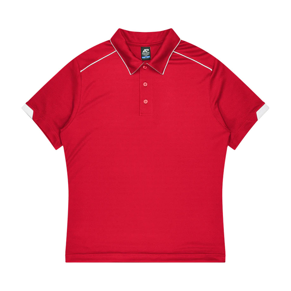 Kids Blank Contrast Sports Polo Shirt_Red White Kids Blank Contrast Sports Polo Shirt_Red White