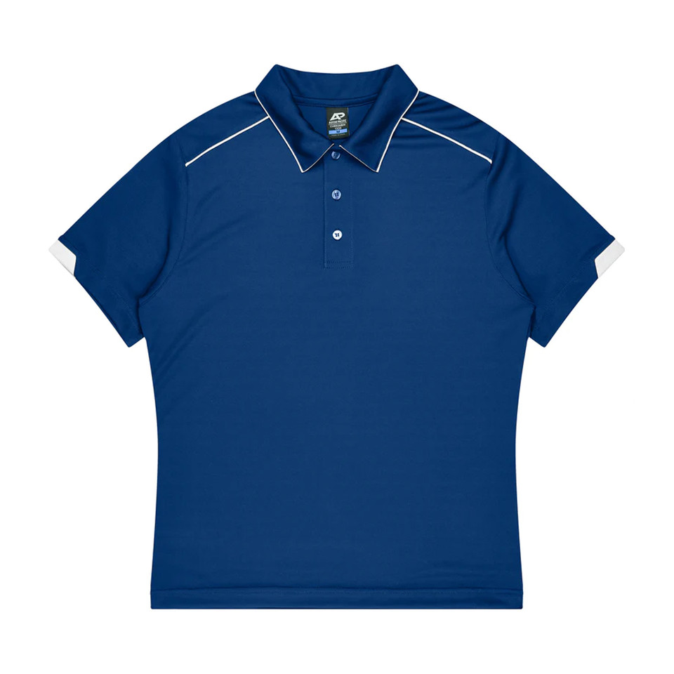Kids Plain Contrast Sports Polo Shirt _Royal White Kids Plain Contrast Sports Polo Shirt _Royal White