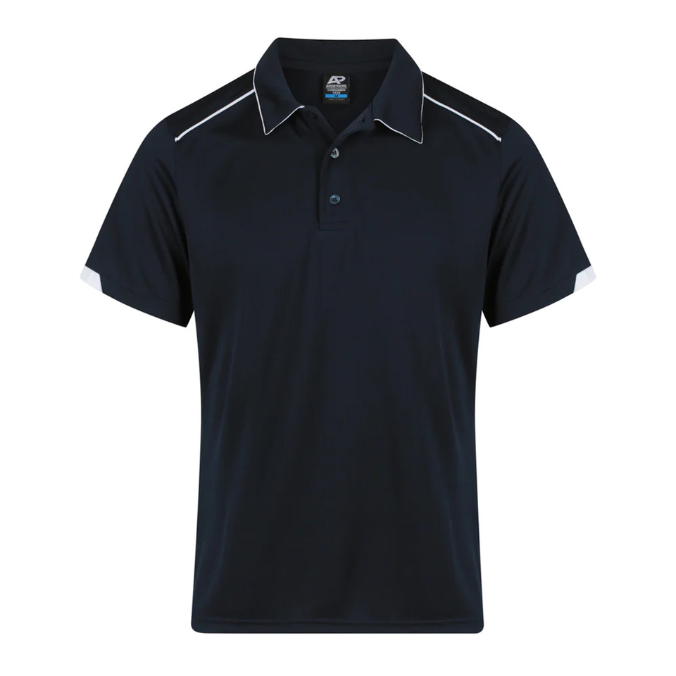 Mens Contrast Knit Polo Shirt Piping__Navy White Mens Contrast Knit Polo Shirt Piping__Navy White