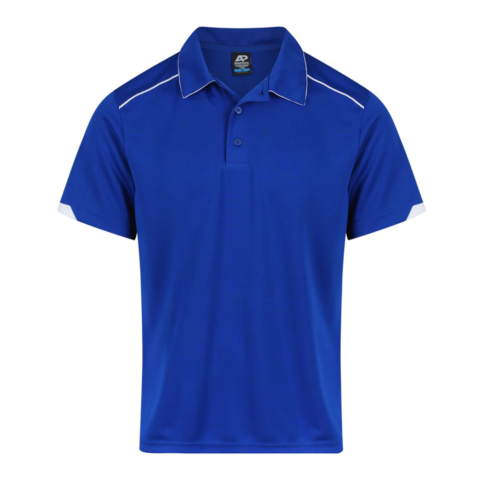 Mens Contrast Knit Sports Polo Shirt Piping_Royal White Mens Contrast Knit Sports Polo Shirt Piping_Royal White