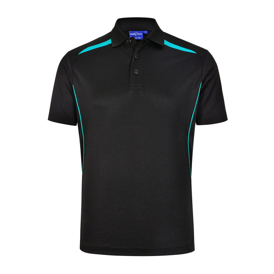 Mens Sustainable Poly/Cotton Contrast Polo_Black Teal