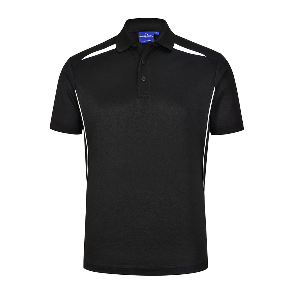 Mens Sustainable Poly/Cotton Contrast Polo_Black White